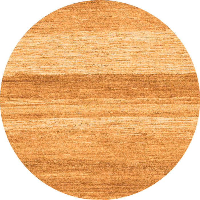 Round Machine Washable Abstract Orange Modern Area Rugs, wshabs1391org