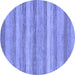 Round Abstract Blue Modern Rug, abs1392blu