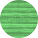 Round Abstract Emerald Green Modern Rug, abs1392emgrn