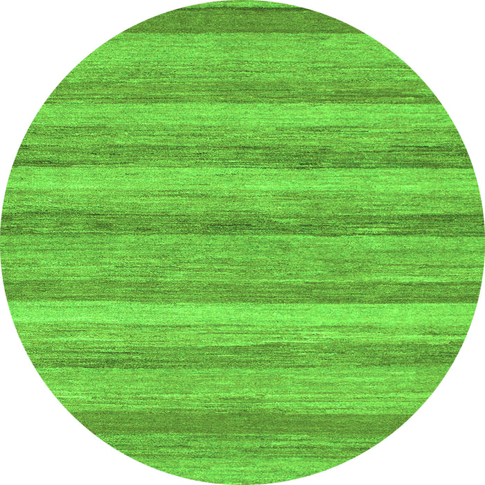Round Machine Washable Abstract Green Modern Area Rugs, wshabs1392grn
