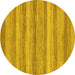 Round Abstract Yellow Modern Rug, abs1392yw