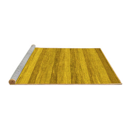 Sideview of Machine Washable Abstract Yellow Modern Rug, wshabs1392yw