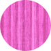 Round Machine Washable Abstract Pink Modern Rug, wshabs1392pnk