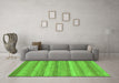 Machine Washable Abstract Green Modern Area Rugs in a Living Room,, wshabs1392grn