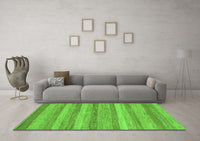 Machine Washable Abstract Green Modern Rug, wshabs1392grn