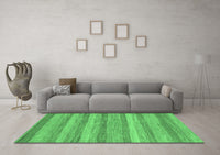 Machine Washable Abstract Emerald Green Modern Rug, wshabs1392emgrn