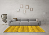 Machine Washable Abstract Yellow Modern Rug, wshabs1392yw