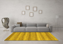 Machine Washable Abstract Yellow Modern Rug in a Living Room, wshabs1392yw