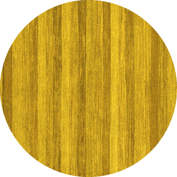Round Machine Washable Abstract Yellow Modern Rug, wshabs1392yw