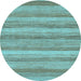 Round Abstract Light Blue Modern Rug, abs1392lblu