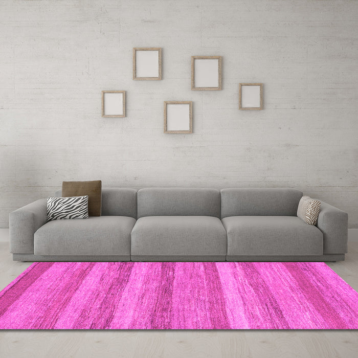 Machine Washable Abstract Pink Modern Rug in a Living Room, wshabs1392pnk