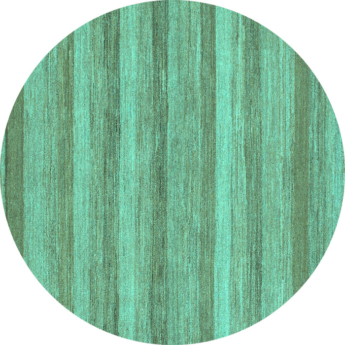 Round Abstract Turquoise Modern Rug, abs1392turq