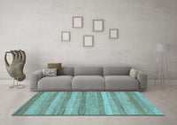 Machine Washable Abstract Light Blue Modern Rug, wshabs1392lblu