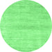 Round Abstract Emerald Green Modern Rug, abs1393emgrn