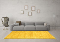 Machine Washable Abstract Yellow Modern Rug, wshabs1393yw