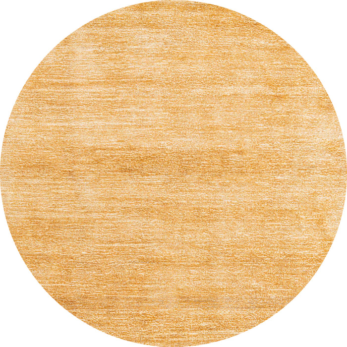 Round Machine Washable Abstract Chrome Gold Yellow Rug, wshabs1393