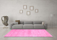 Machine Washable Abstract Pink Modern Rug, wshabs1393pnk