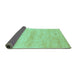 Sideview of Abstract Turquoise Modern Rug, abs1393turq