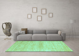 Machine Washable Abstract Turquoise Modern Area Rugs in a Living Room,, wshabs1393turq