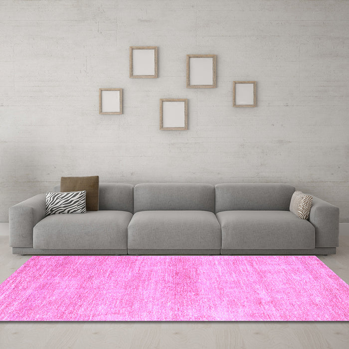 Machine Washable Abstract Purple Modern Area Rugs in a Living Room, wshabs1393pur