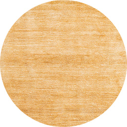 Round Abstract Chrome Gold Yellow Modern Rug, abs1393
