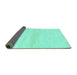 Sideview of Solid Turquoise Modern Rug, abs1394turq