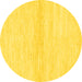 Round Solid Yellow Modern Rug, abs1394yw