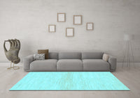 Machine Washable Solid Light Blue Modern Rug, wshabs1394lblu