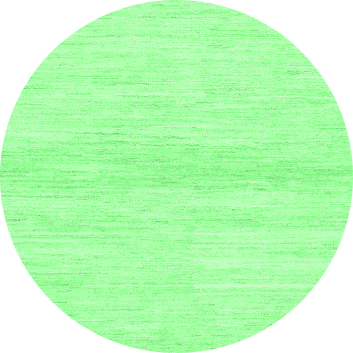 Round Machine Washable Solid Emerald Green Modern Area Rugs, wshabs1394emgrn