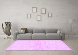 Machine Washable Solid Purple Modern Area Rugs in a Living Room, wshabs1394pur