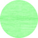 Round Solid Emerald Green Modern Rug, abs1394emgrn