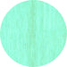 Round Solid Turquoise Modern Rug, abs1394turq