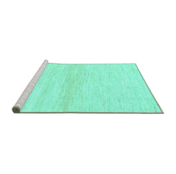 Sideview of Machine Washable Solid Turquoise Modern Area Rugs, wshabs1394turq
