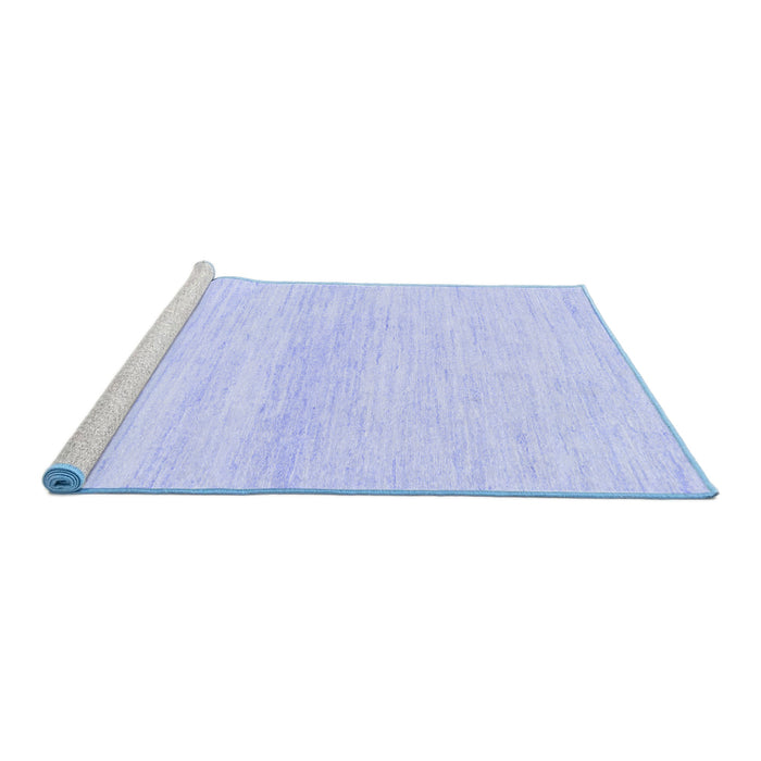 Sideview of Machine Washable Solid Blue Modern Rug, wshabs1394blu