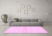 Machine Washable Solid Pink Modern Rug in a Living Room, wshabs1394pnk