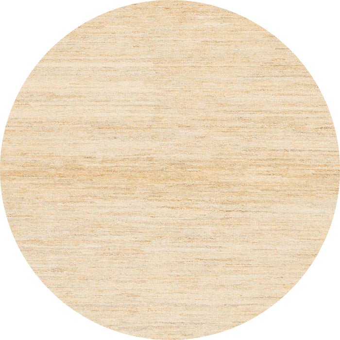 Round Abstract Brown Gold Solid Rug, abs1394