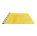 Sideview of Machine Washable Solid Yellow Modern Rug, wshabs1394yw