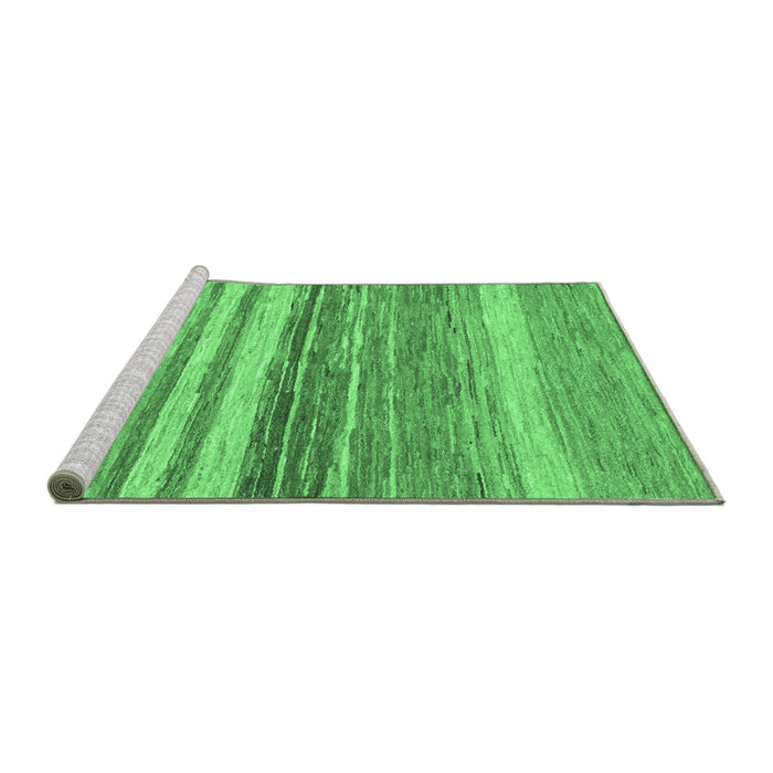 Sideview of Machine Washable Abstract Emerald Green Modern Area Rugs, wshabs1395emgrn