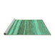 Sideview of Machine Washable Abstract Turquoise Modern Area Rugs, wshabs1395turq