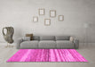 Machine Washable Abstract Pink Modern Rug in a Living Room, wshabs1395pnk