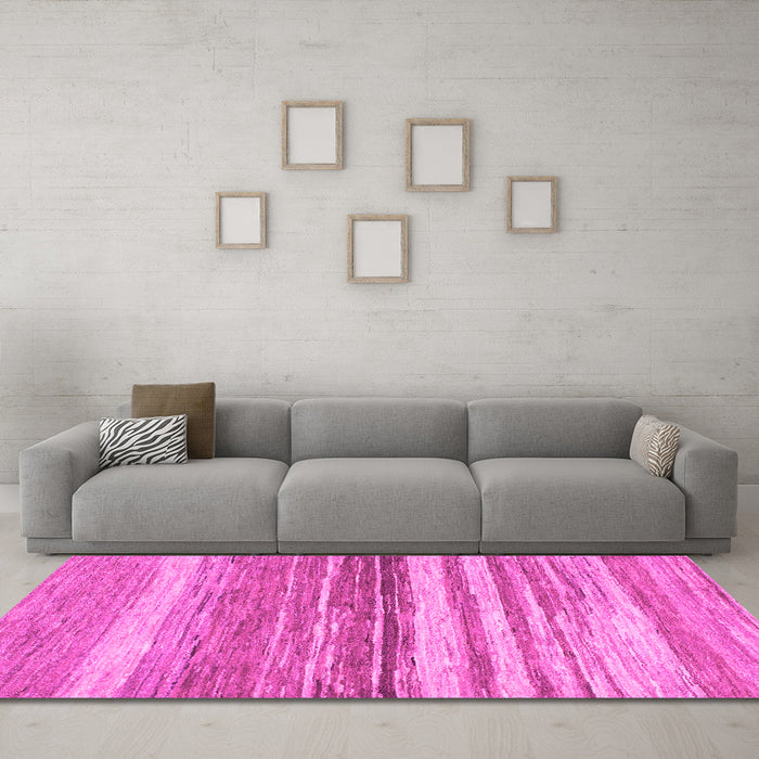 Machine Washable Abstract Pink Modern Rug in a Living Room, wshabs1395pnk