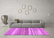 Machine Washable Abstract Purple Modern Area Rugs in a Living Room, wshabs1395pur