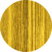 Round Abstract Yellow Modern Rug, abs1395yw