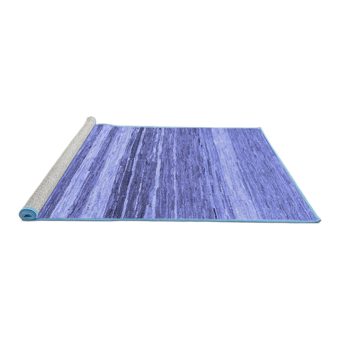Sideview of Machine Washable Abstract Blue Modern Rug, wshabs1395blu
