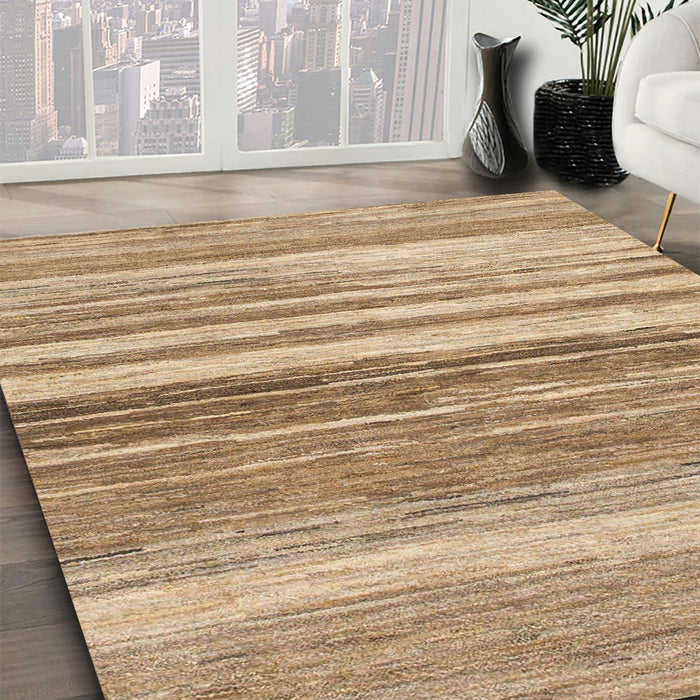 Abstract Sandy Brown Modern Rug in Family Room, abs1395