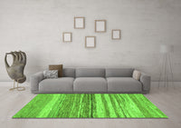 Machine Washable Abstract Green Modern Rug, wshabs1395grn