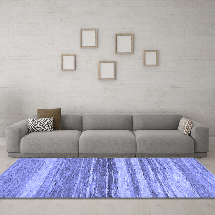 Machine Washable Abstract Blue Modern Rug in a Living Room, wshabs1395blu