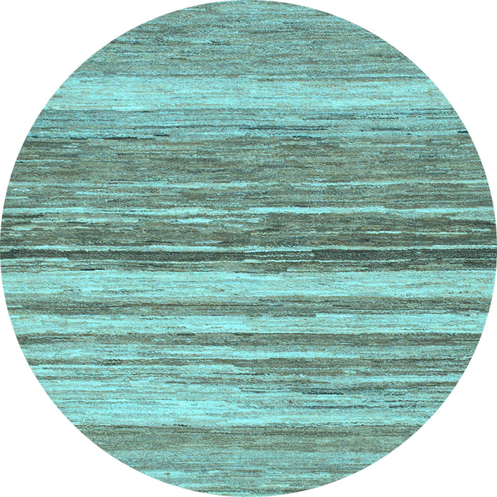 Round Machine Washable Abstract Light Blue Modern Rug, wshabs1395lblu