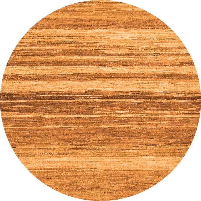 Round Machine Washable Abstract Orange Modern Area Rugs, wshabs1395org