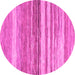 Round Machine Washable Abstract Pink Modern Rug, wshabs1395pnk